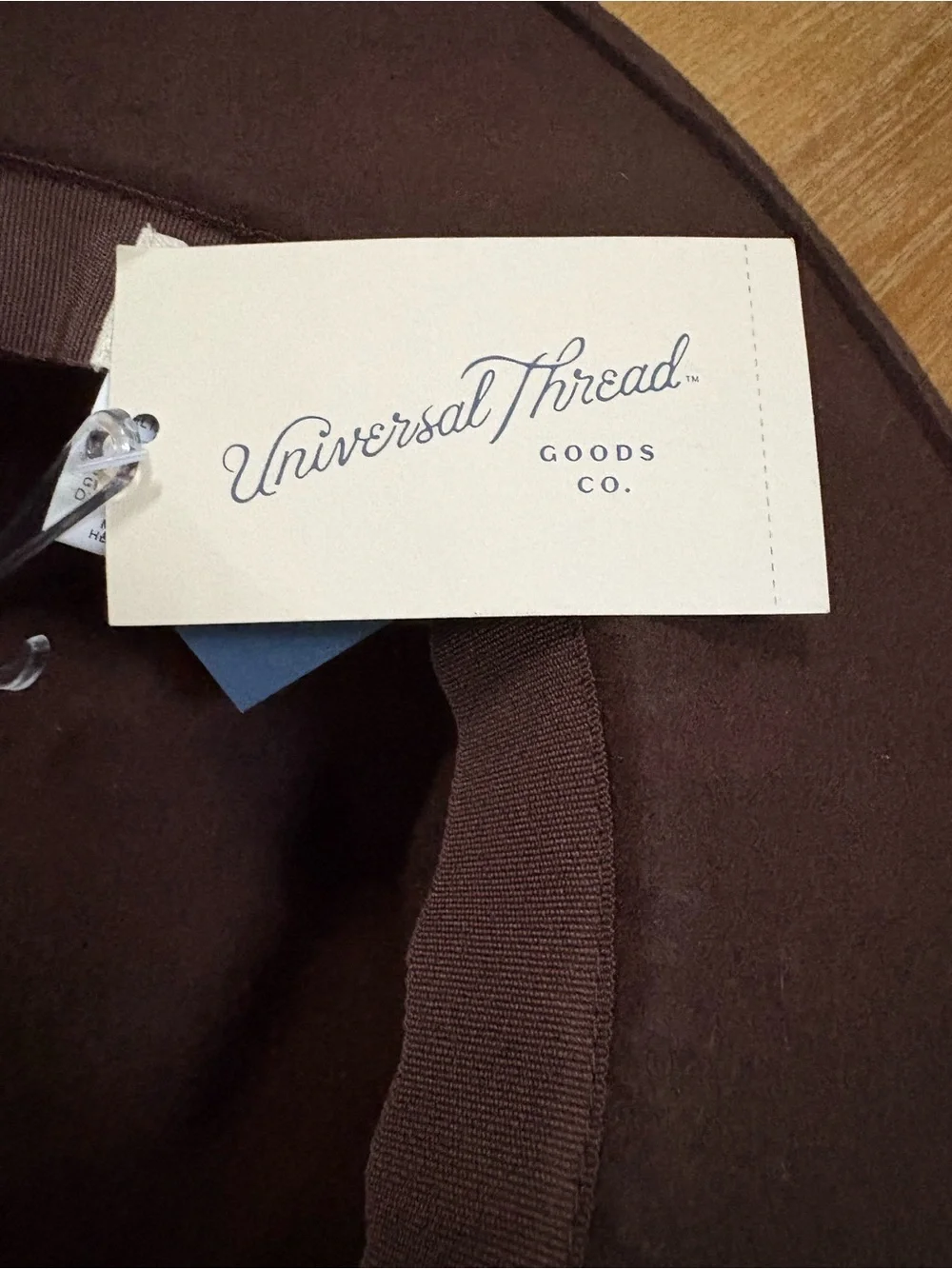 Universal Thread Chocolate Brown Wool Wide-Brim Hat with Leather Like Band